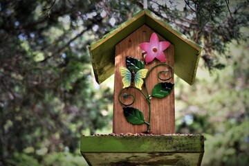 wooden bird house
