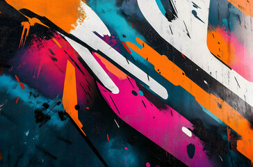 Graffiti art vibrant colors wildstyle lettering urban street culture bold strokes colorful backgrounds dynamic shapes streetwear design elements an edgy and energeti