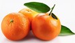 © Enrique - ripe tangerine fruit with green leaf isolated on a white background organic tangerines fruits