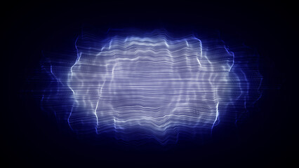 Wall Mural - technology blue sphere with connecting dots and lines. digital abstract network structure. 3d render