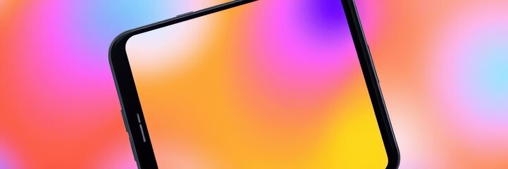 Wall Mural - smartphone mockup featuring a blank social media post template on the screen with customizable desig