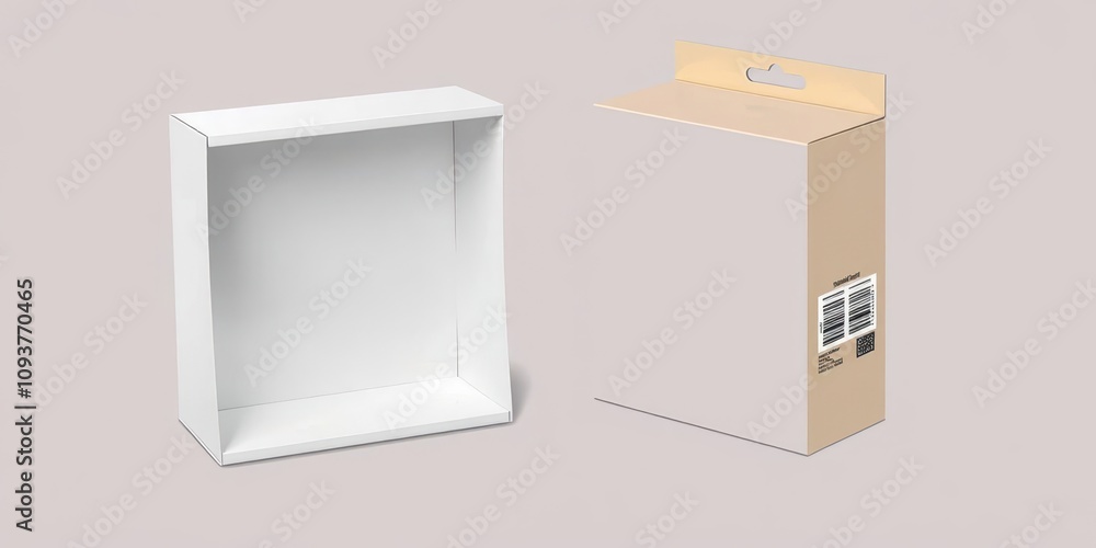 Rigid sleeve box die cut mock up template vector for packaging design ...