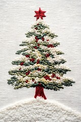 Punch needle christmas tree embroidery art embroidered.