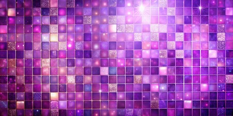 Wall Mural - Beautiful Purple Lilac Pink Mosaic Square Tiles Background with Bokeh Effect for Elegant Design and Home Decor