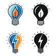 © ssumona - Stylized Light Bulb Icon with Vibrant Colors and Modern Minimalist Design