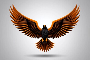 Aufkleber - A clean and abstract design of an American eagle, with its wings forming a simple 
