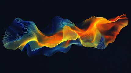 Fototapete - Colorful Fluid Motion in Abstract Design with Bright Waves and Smooth Gradients Against Dark Background for Creative Visual Projects and Digital Art