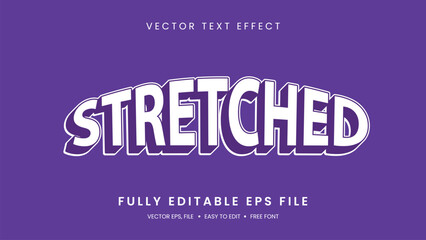 Stretched text effect  editable text style with purple background