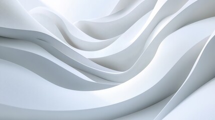 Abstract White Curving Architectural Design