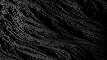 Aufkleber - Abstract mountain landscape in stippling style. Black and white rock texture background. Rough mountain surface with erosion. Pointillism. Dotwork. Noisy grainy shading using dots. Vector illustration