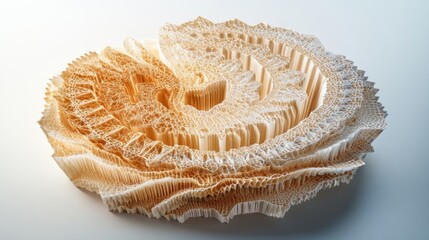 Aufkleber - Intricate Paper Art Sculpture Displaying Beautifully Layered Texture in Warm Tones, Perfect for Design and Craft Projects, Featuring Unique Swirling Patterns