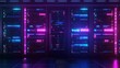 © chesleatsz - Neon Lit Server Room Data Center Technology