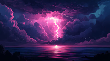 Wall Mural - powerful thunderstorm