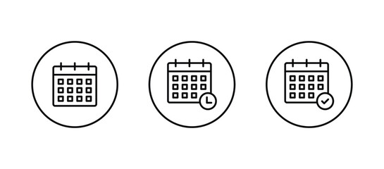 Wall Mural - calendar icon set. calender symbol vector