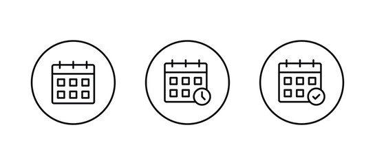 Wall Mural - calendar icon set. calender symbol vector