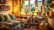 © Danicha - Cozy Dorm Room with Warm Lighting and Personalized Decor Showcasing a Student's Daily Life Surrounded by Books and Comforting Elements