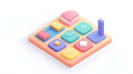 Wall Mural - Profile icon interface isometric Cartoon 3D