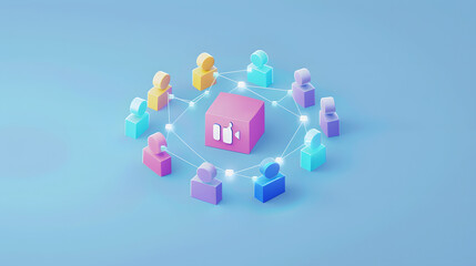 Wall Mural - Share icon interface isometric Cartoon 3D