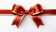 © Poetra RH - luxurious red ribbon bow with golden edges isolated on white background with clipping path