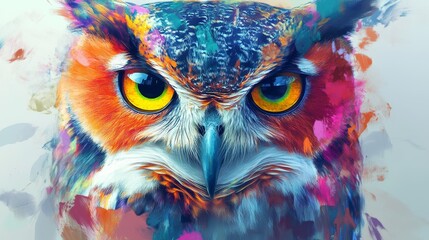  Owl portrait featuring colorful double exposure techniques showcasing art and wildlife