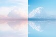 © vinod - serene cloud reflections in calm water under a clear sky