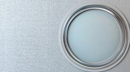 A refined design featuring a light gray background with intricate dotted patterns, enhancing depth. In the center, a large circular area in soft blue is outlined.