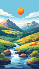 Wall Mural - Mountain Stream Landscape