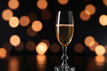 Wall Mural - champagne glasses on christmas background