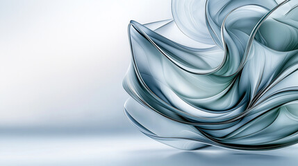 Aufkleber - Fluid abstract design featuring soft flowing curves and gentle colors