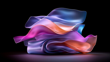 Fototapete - modern abstract illustration featuring flowing colorful waves