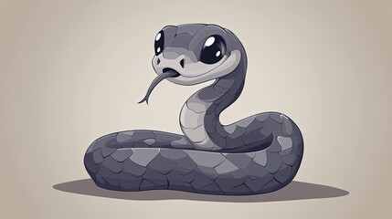 Canvas Print - Cute cartoon baby snake illustration.