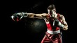 © arri - A Boxer Throwing a Punch in a Dark Studio