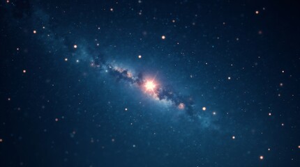 bright shining star of bethlehem on dark blue starry night sky. star of jesus, christmas star. nativ
