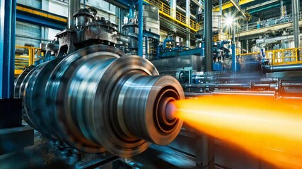 Wall Mural - powerful machinery and equipment in action at a large-scale industrial plant during production hours
