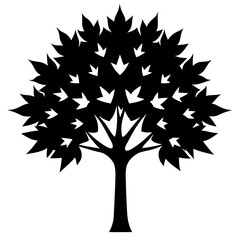 Wall Mural - silhouette of tree