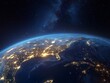 © app - Earth from Space at Night with City Lights of America and the Atlantic Ocean