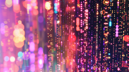 Abstract Digital Background with Binary Code and AI Algorithms, Technology and Futuristic Concept Illustration.  
