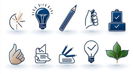 Aufkleber - Minimalist of a Set of 15 Clean Line Workshop Outline Icons Featuring Teamwork Training and Partnership Concepts for Business Growth and Development
