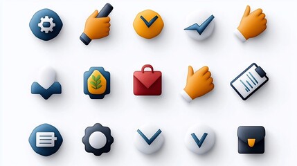 Aufkleber - A clean and modern line style showcasing a group of 15 web icons related to growth workshops including partnership mentorship
