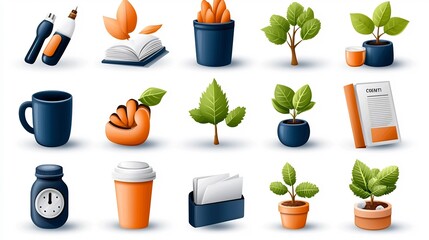 Poster - A collection of 15 workshop web icons focused on visualizing teamwork coaching and partnership goals  The neat outline design is perfect for growth oriented business professional development