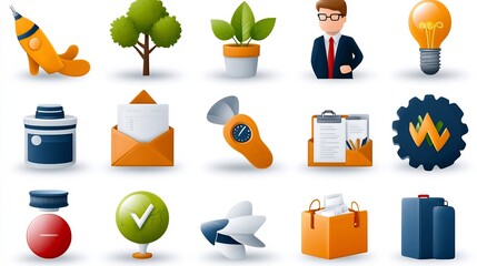 Aufkleber - A collection of 15 minimalist outline web icons focused on teamwork coaching and partnership goals for business growth and development strategies  Clean and modern graphic design elements