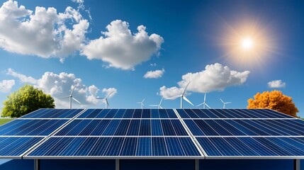 Poster - Set of 15 modern outline icons depicting various elements of solar energy and eco friendly designs including solar farms energy efficiency and green technologies