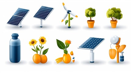 Poster - Curated set of 15 sleek and modern line art icons showcasing various aspects of solar energy technology renewable power solutions and sustainable energy infrastructure