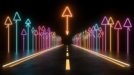 Fototapete - Intense neon beams emanating upward with a powerful sense of energy brightness and movement against a deep black canvas background creating a futuristic dynamic and electrifying visual effect