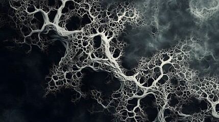 Wall Mural - digital technology mycelium texture poster background