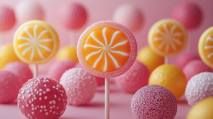 Wall Mural - Delicious appetizing lollipops close-up