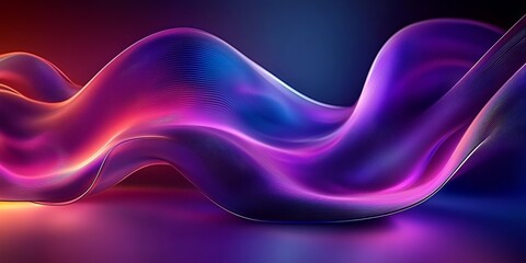 Vibrant Abstract Neon Wave Background with Smooth Flowing Curves