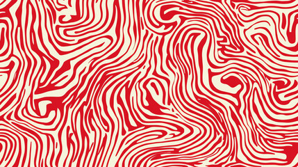 Wall Mural - Red swirls seamless pattern in minimal style