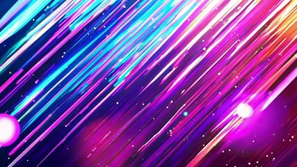 Wall Mural - abstract background with diagonal lines and glowing particles