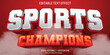 © Treezone Design - sports champions vector 3d text effect with modern style design